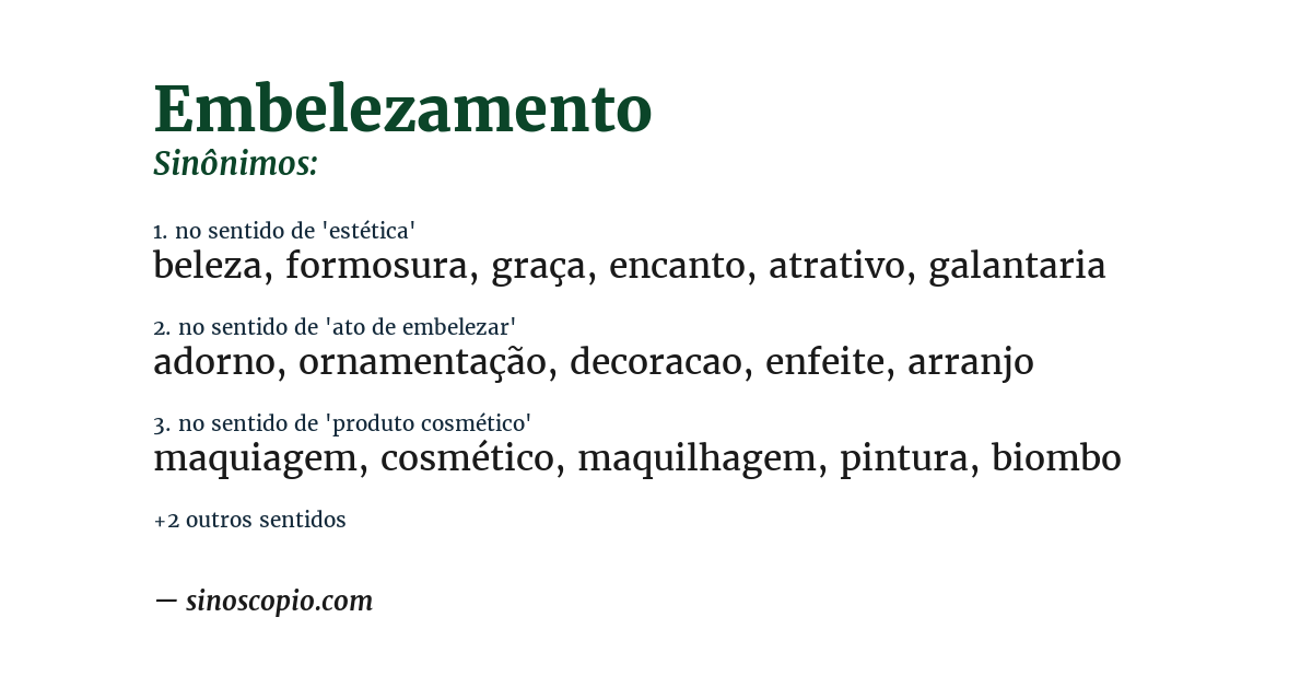 Sinônimo de embelezamento