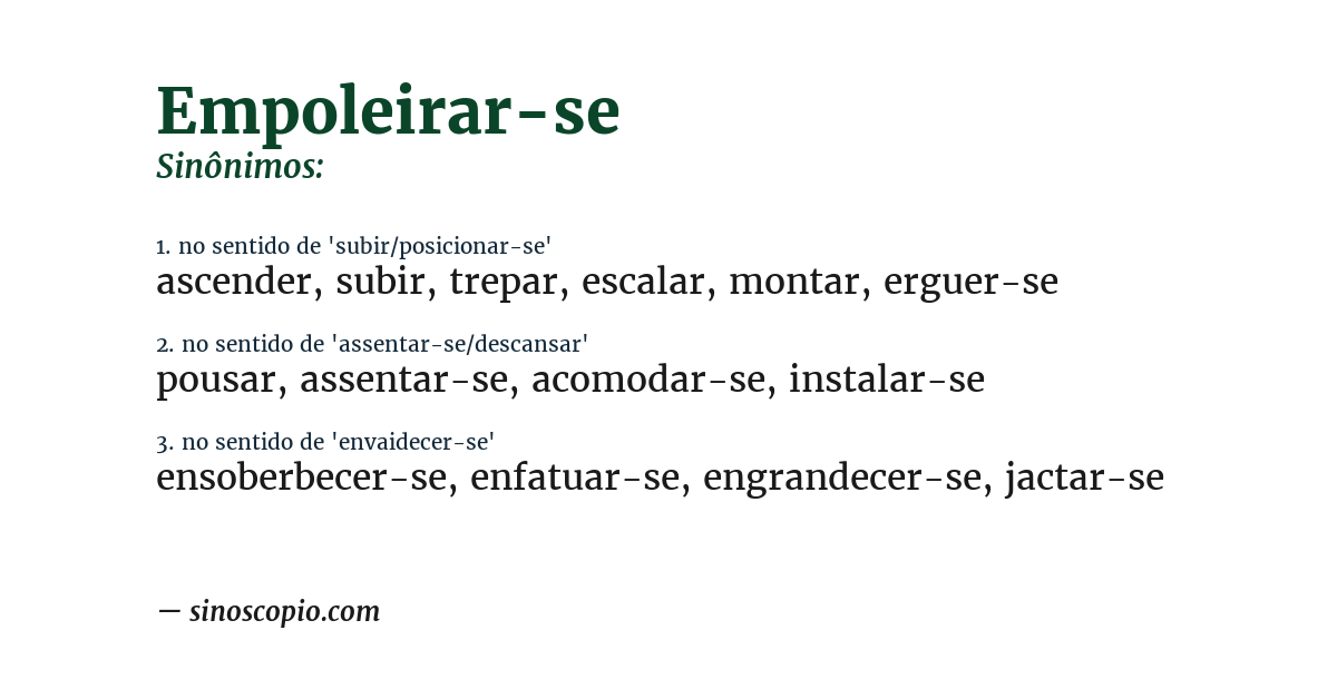 Sinônimo de empoleirar-se