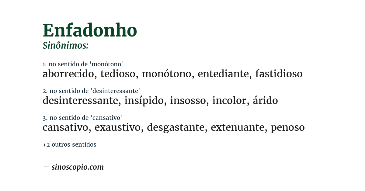 Sinônimo de enfadonho