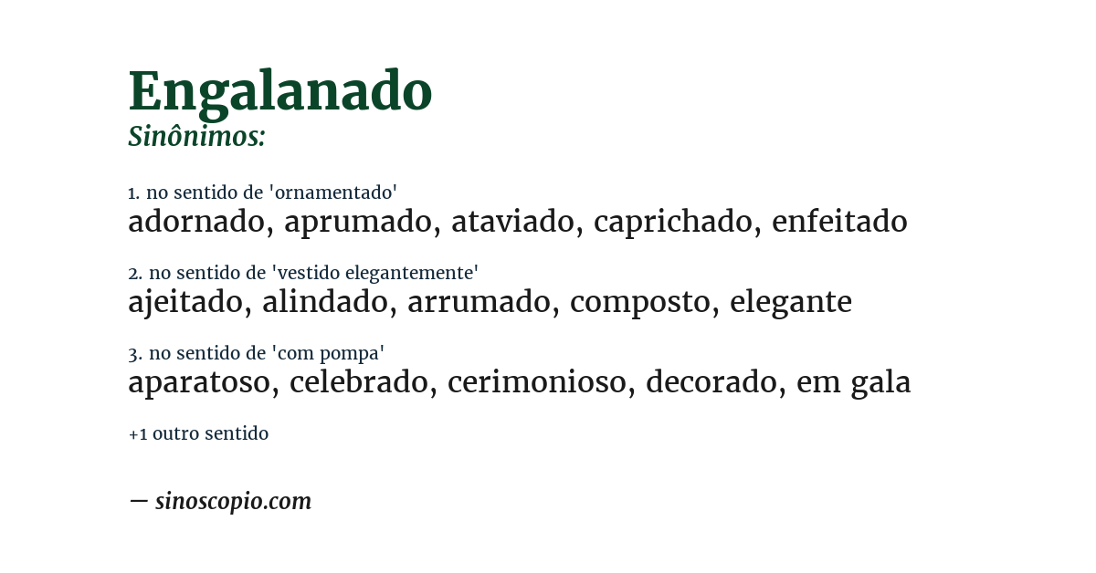 Sinônimo de engalanado