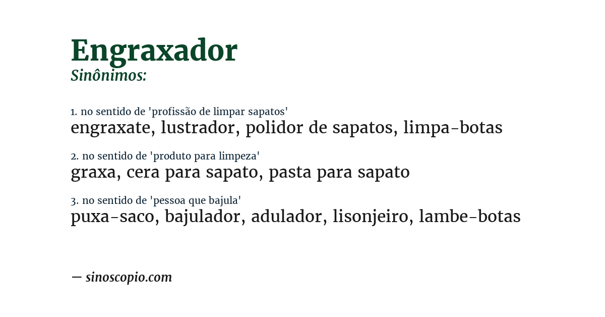 Sinônimo de engraxador