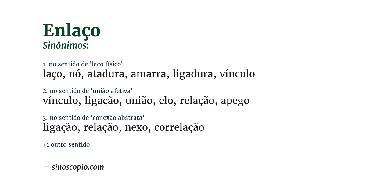 Sinônimo de enlaço