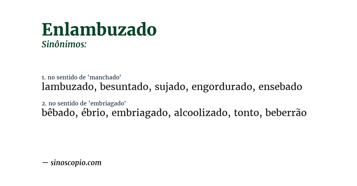 Sinônimo de enlambuzado
