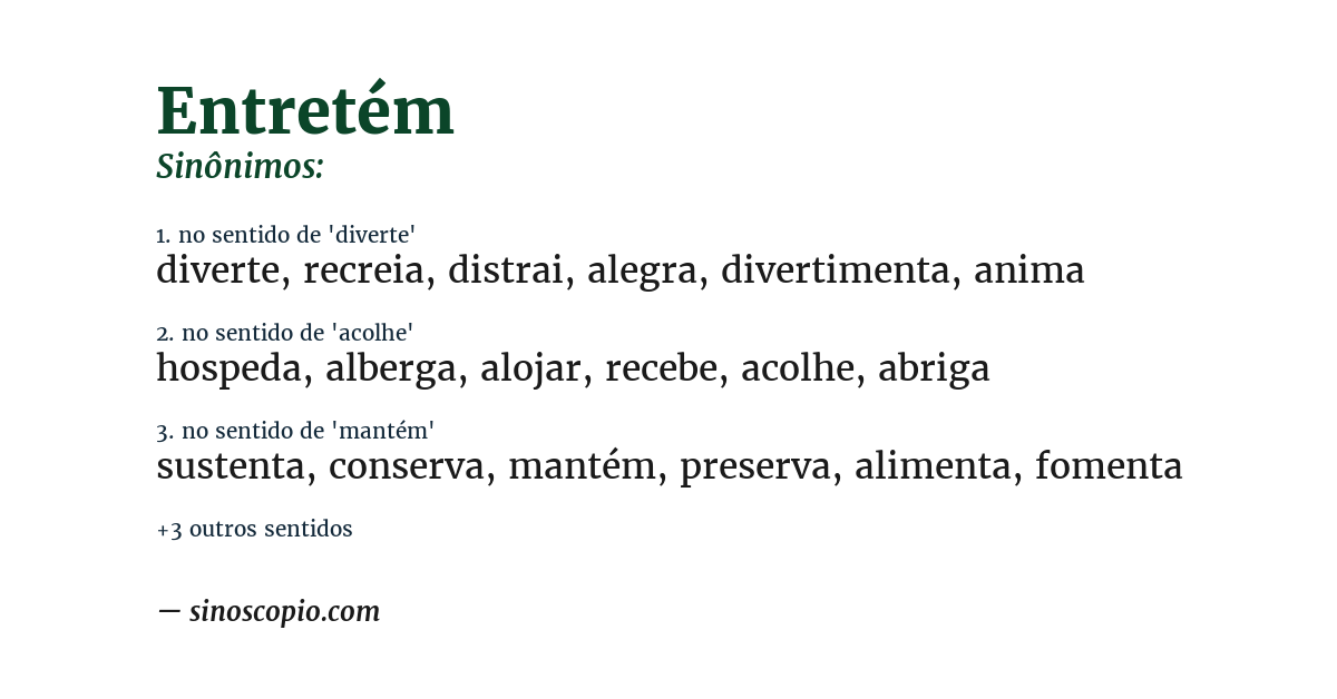 Sinônimo de entretém