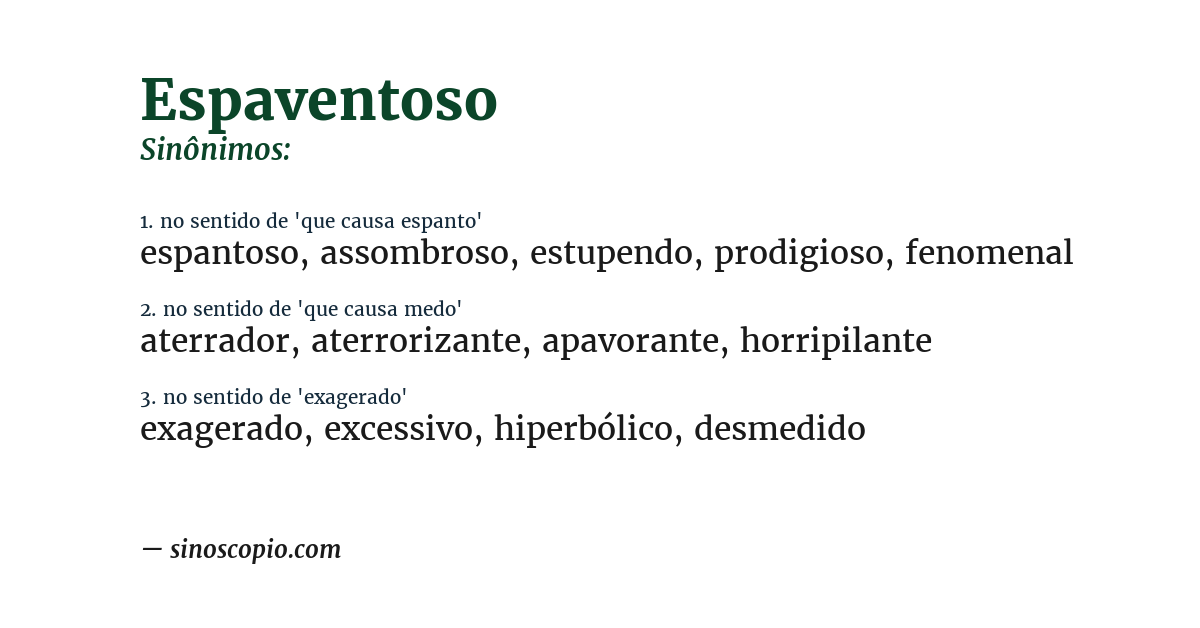 Sinônimo de espaventoso