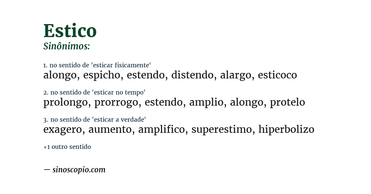Sinônimo de estico