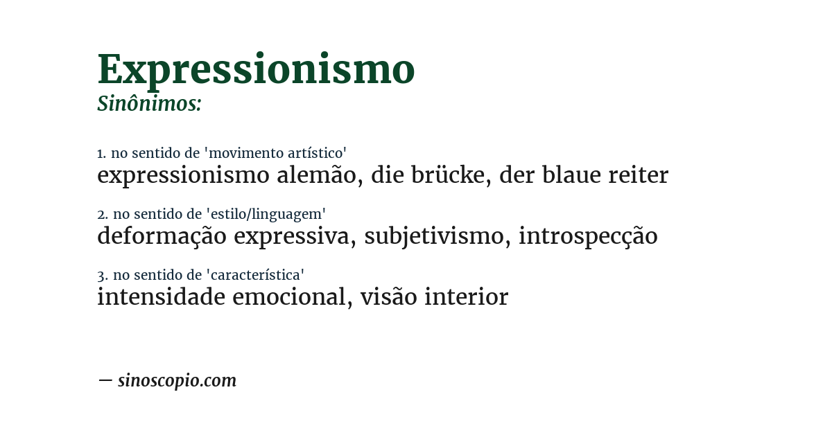 Sinônimo de expressionismo