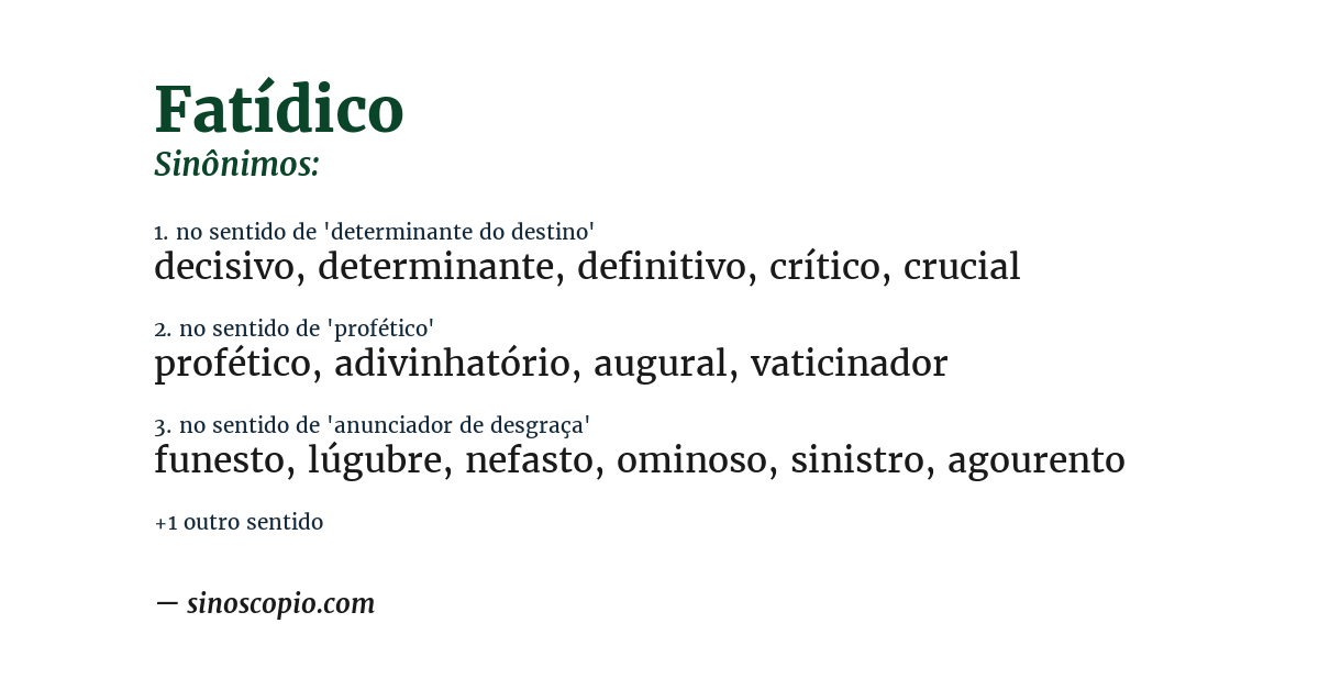 Sinônimo de fatídico