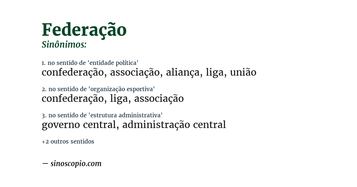 Sinônimo de federação