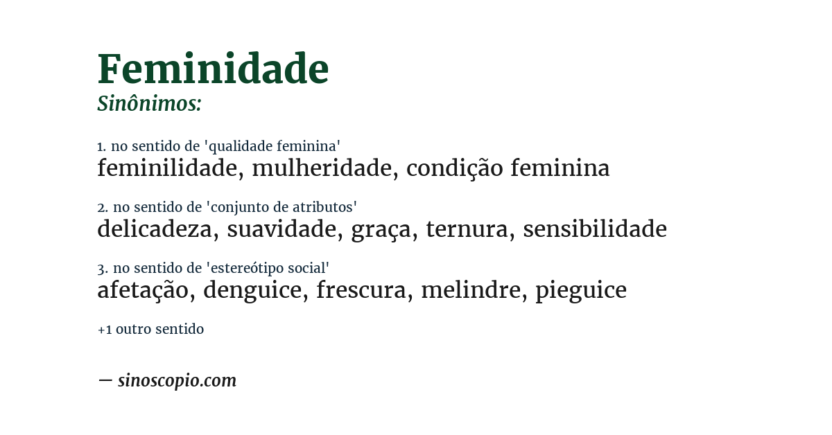Sinônimo de feminidade