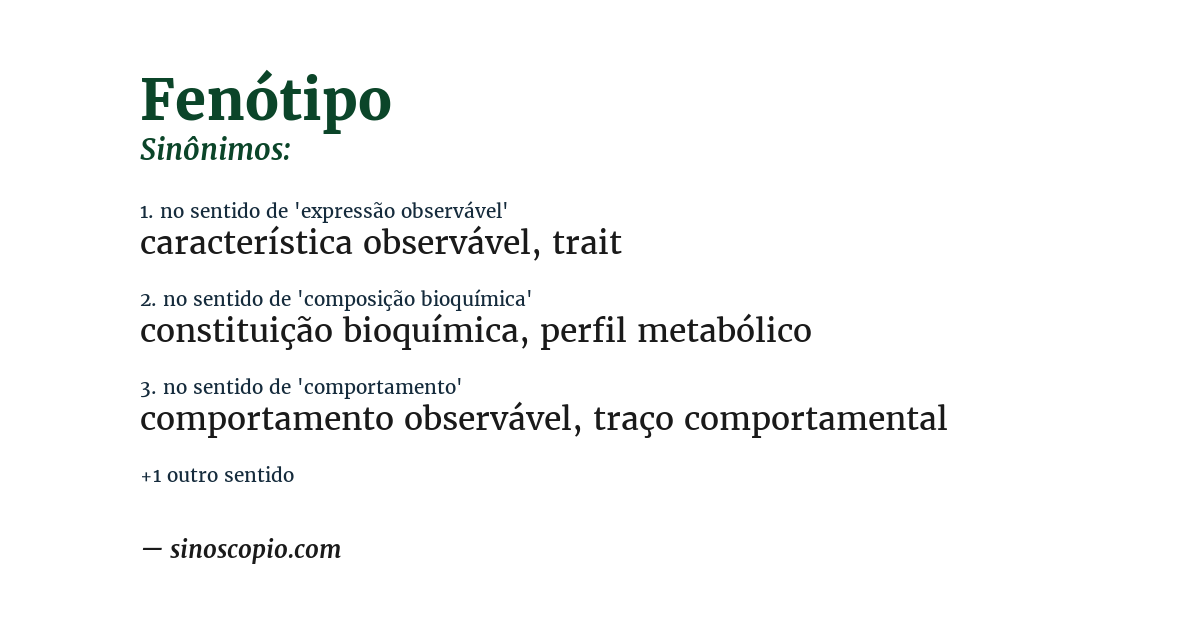 Sinônimo de fenótipo