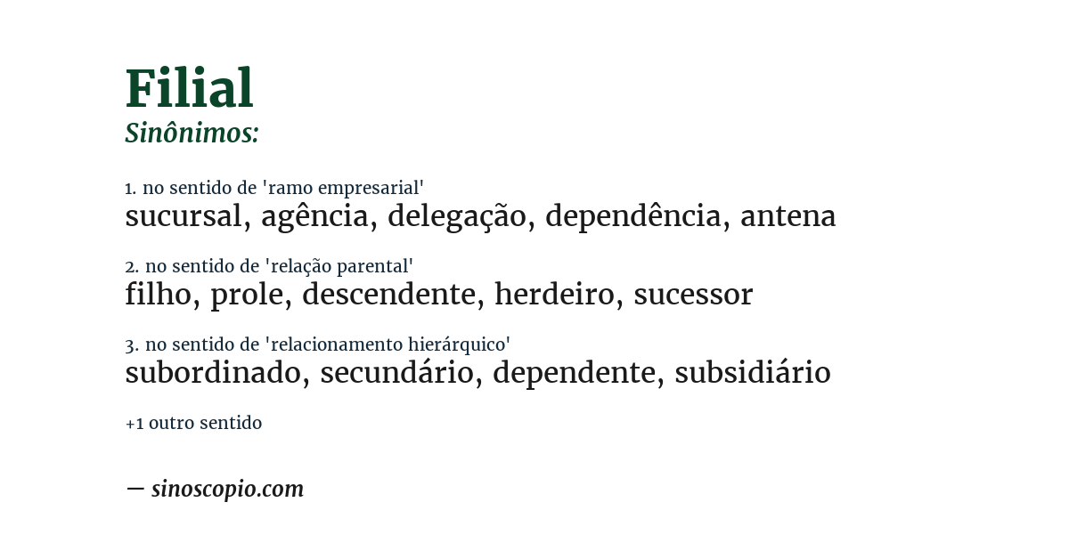 Sinônimo de filial