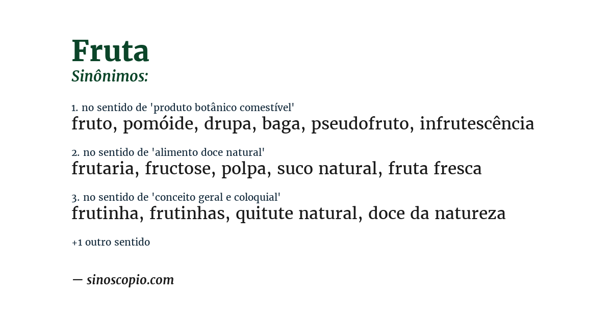 Sinônimo de fruta