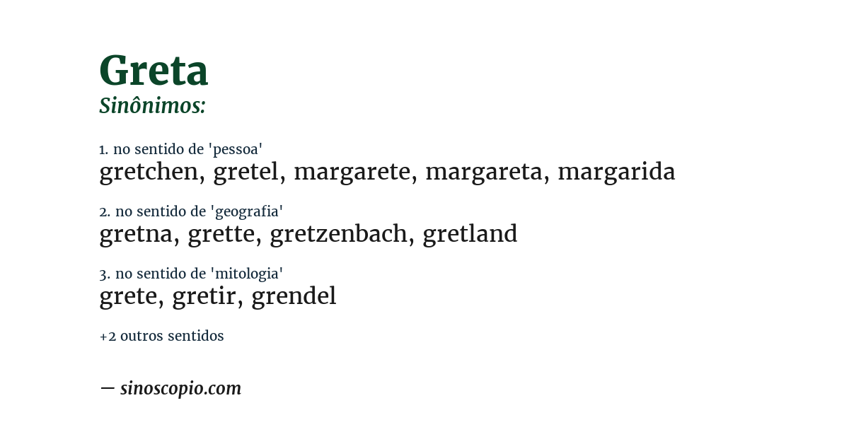 Sinônimo de greta