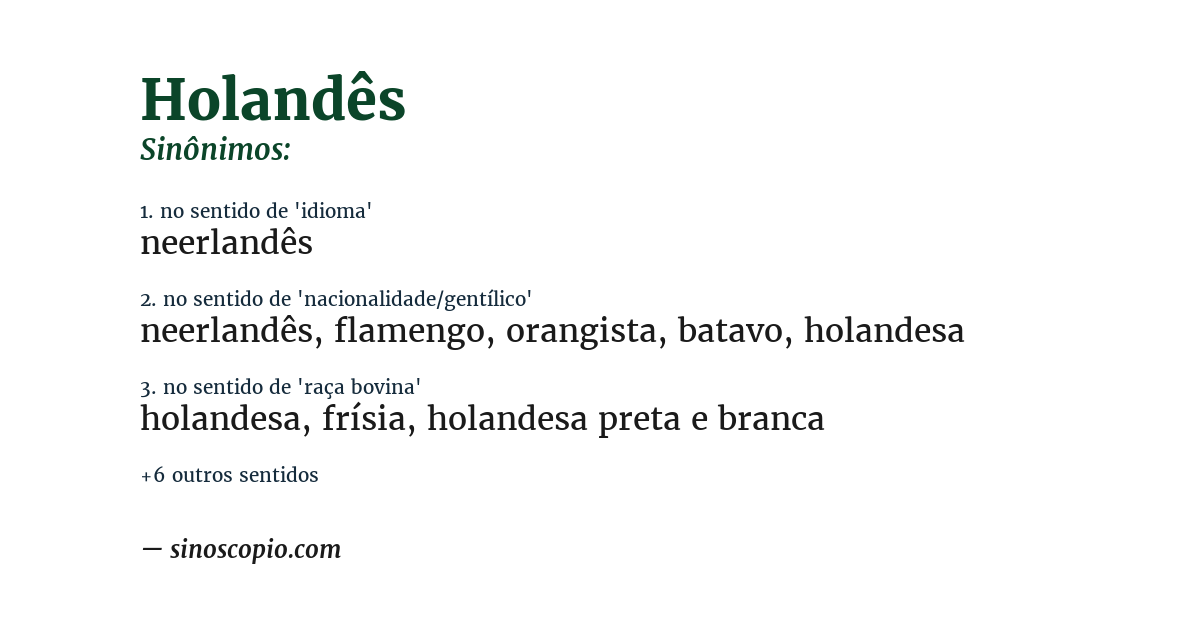 Sinônimo de holandês