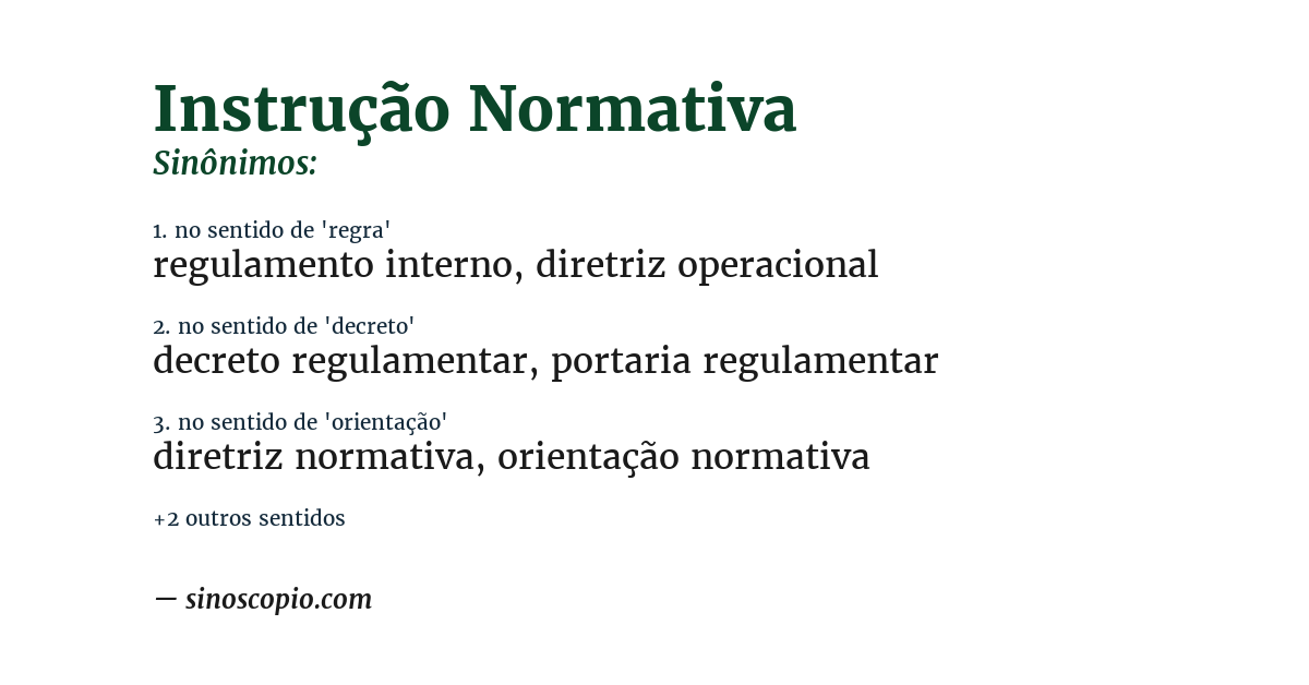 Sinônimo de instrução normativa