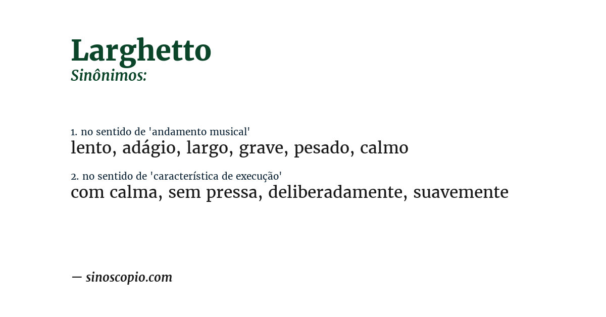 Sinônimo de larghetto