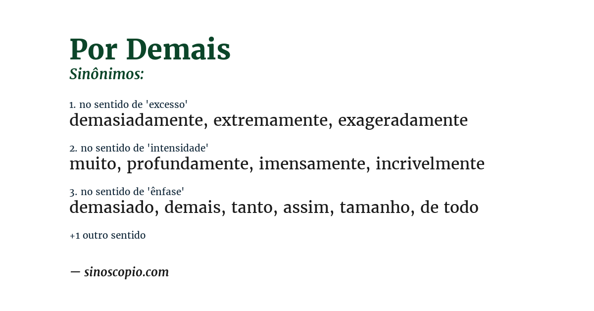 Sinônimo de por demais