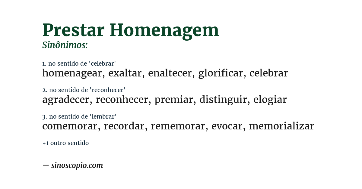 Sinônimo de prestar homenagem