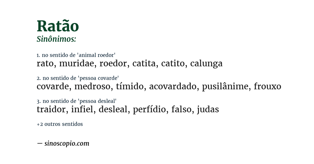 Sinônimo de ratão