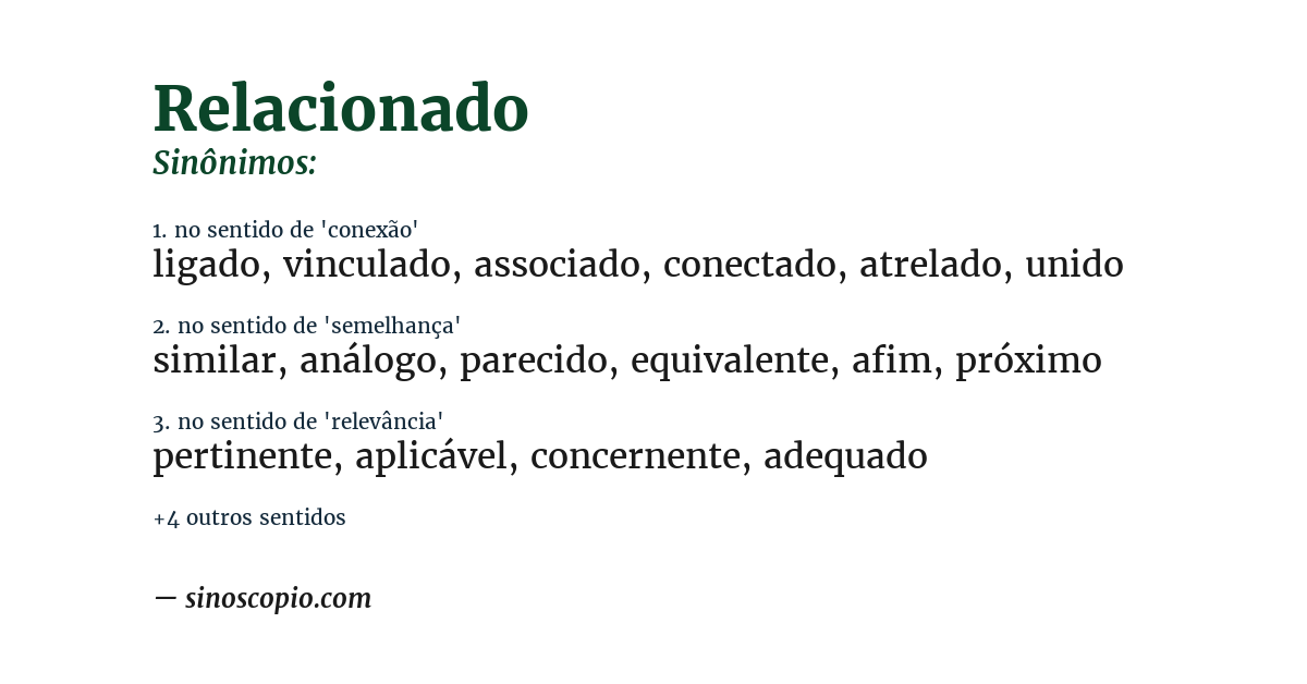 Sinônimo de relacionado