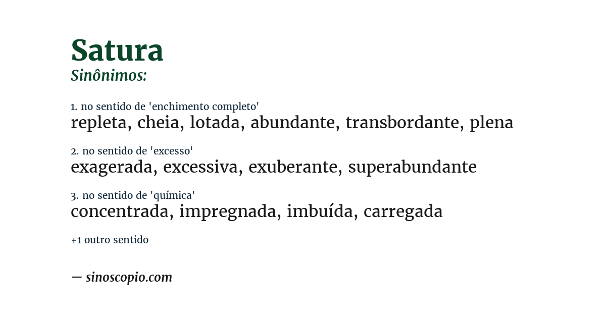 Sinônimo de satura