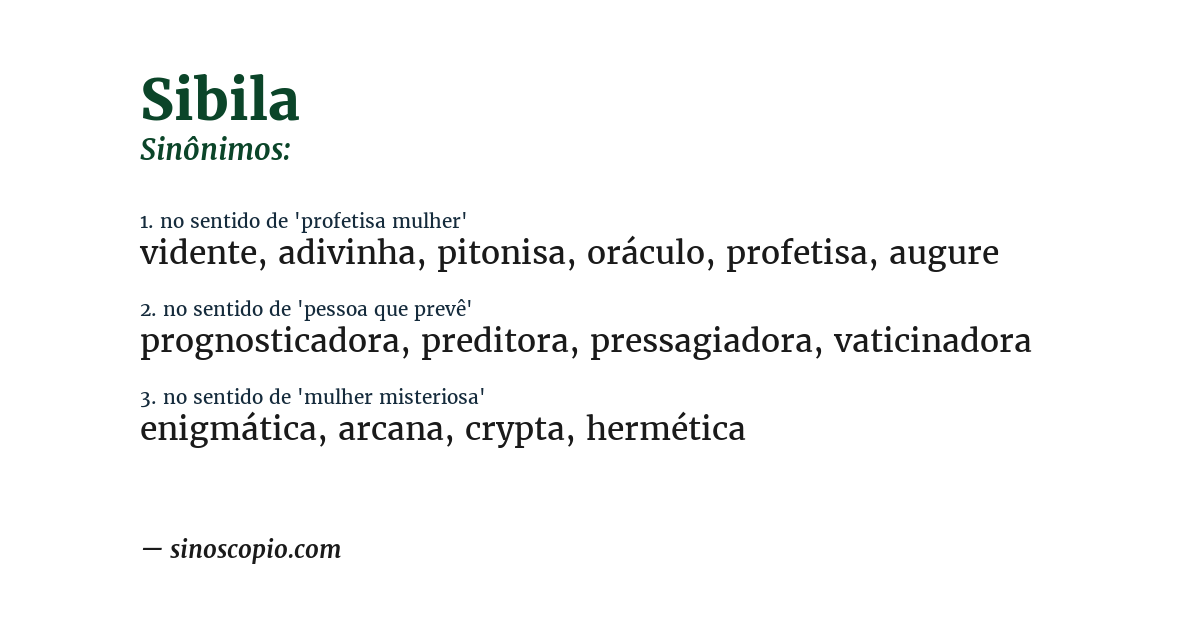 Sinônimo de sibila