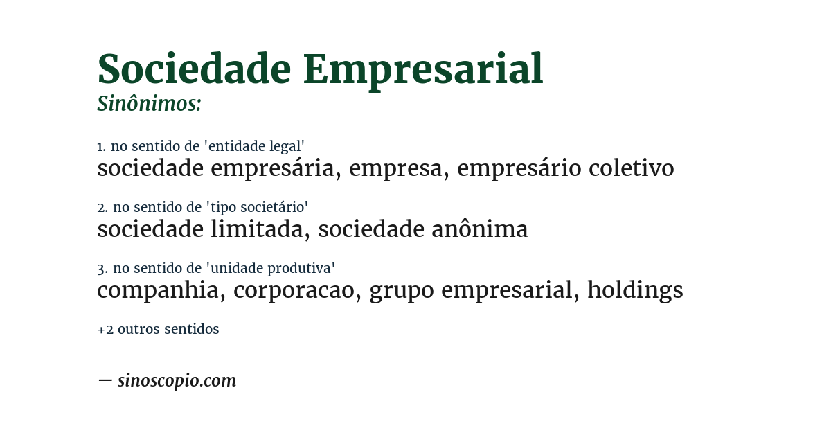 Sinônimo de sociedade empresarial
