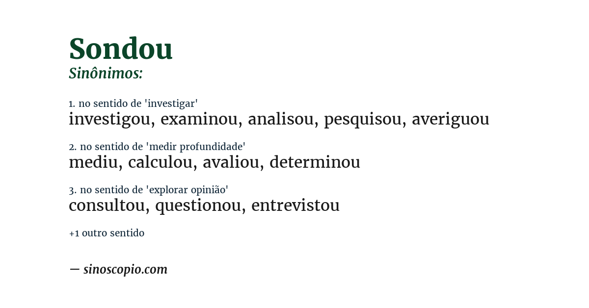 Sinônimo de sondou