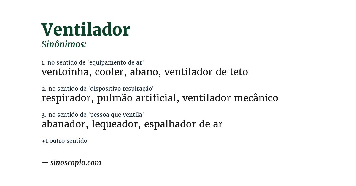 Sinônimo de ventilador