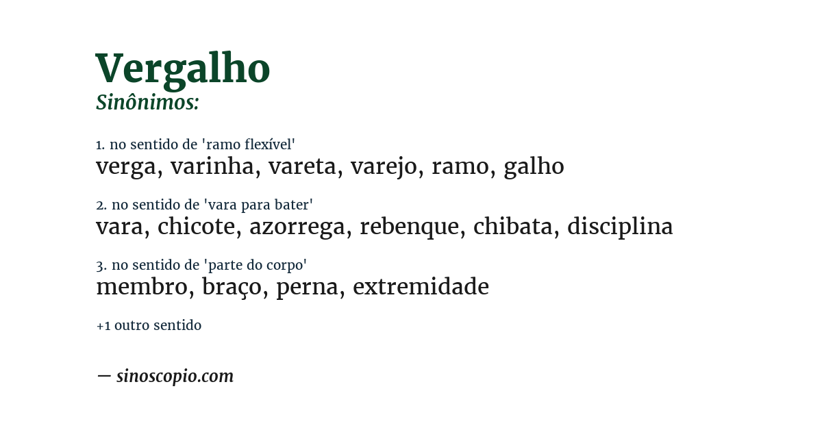 Sinônimo de vergalho