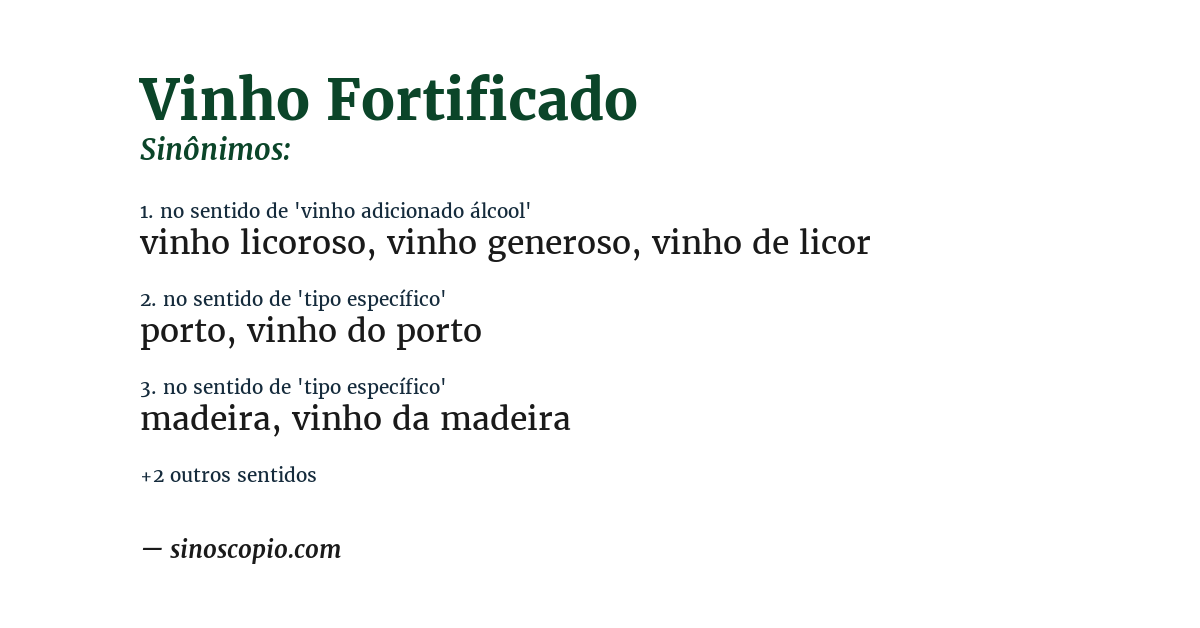 Sinônimo de vinho fortificado