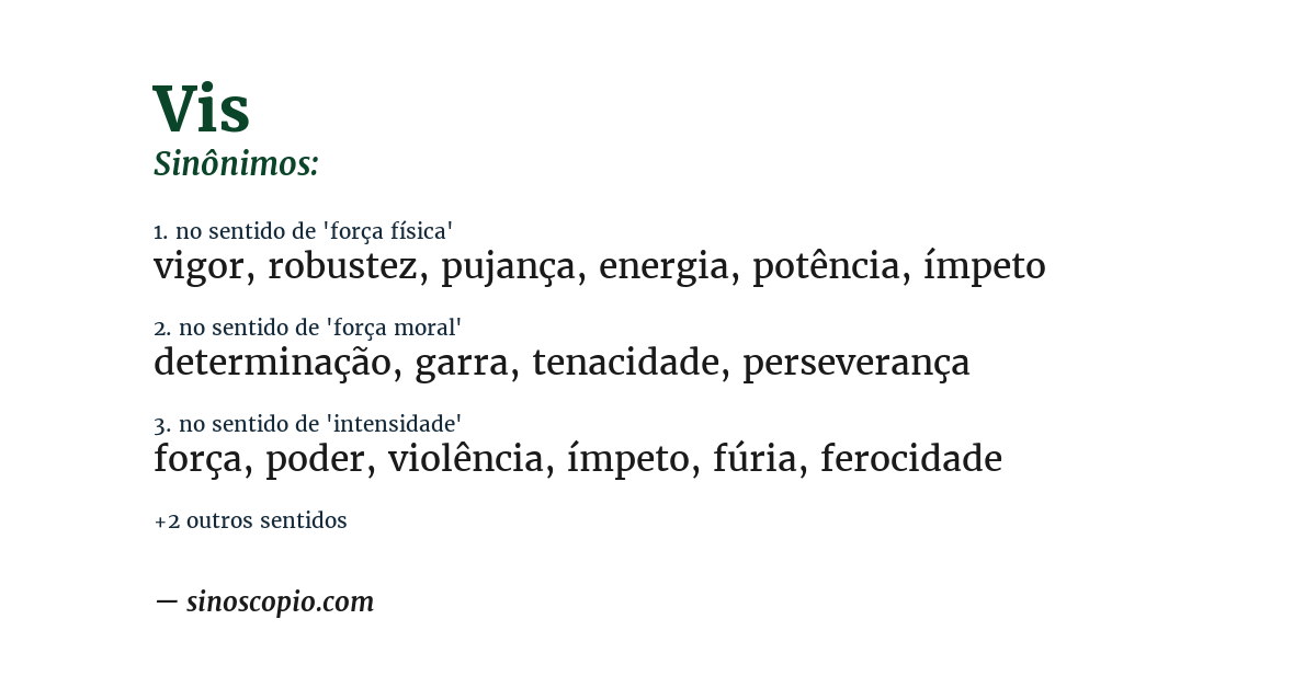 Sinônimo de vis
