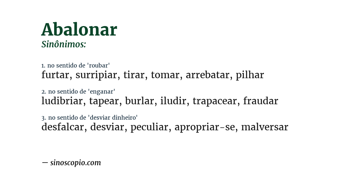 Sinônimo de abalonar