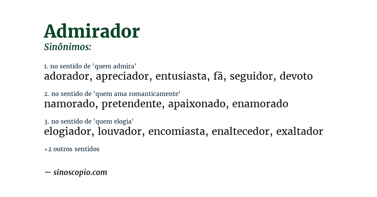 Sinônimo de admirador