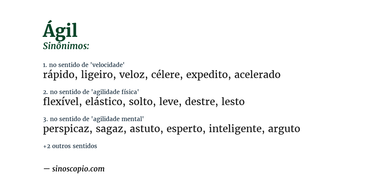 Sinônimo de ágil