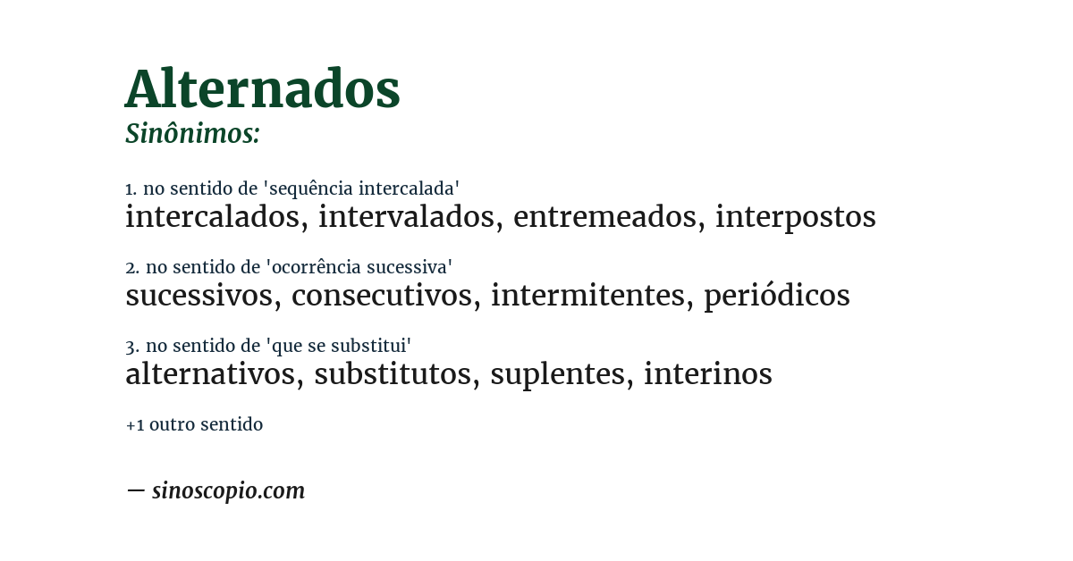 Sinônimo de alternados