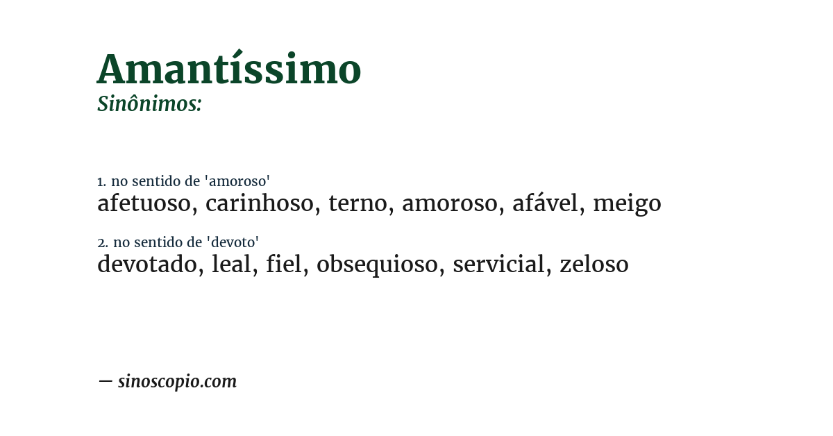 Sinônimo de amantíssimo