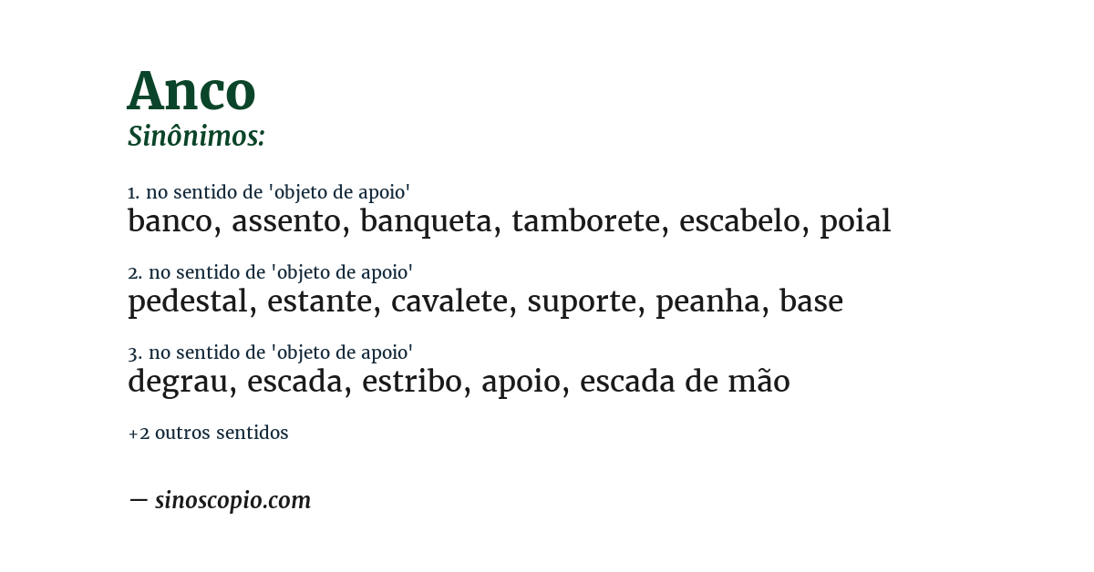 Sinônimo de anco