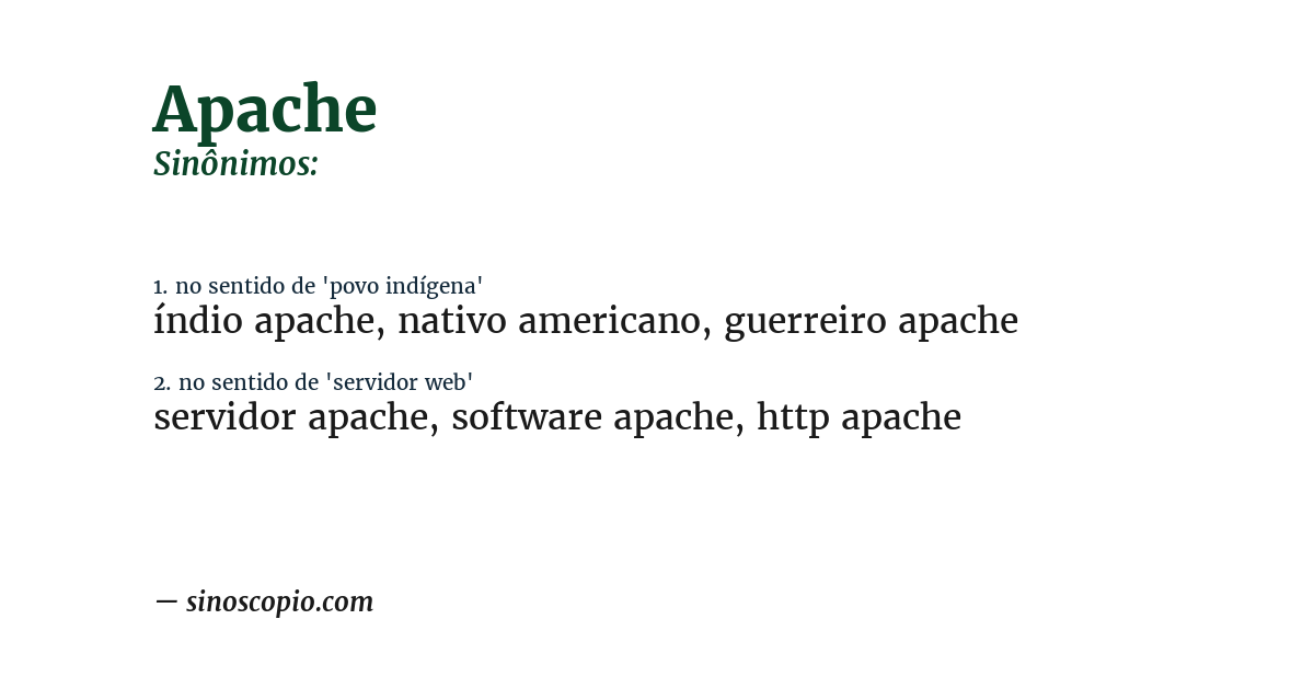 Sinônimo de apache