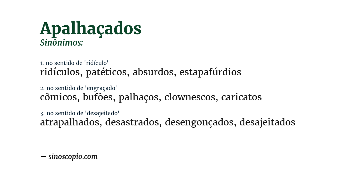 Sinônimo de apalhaçados