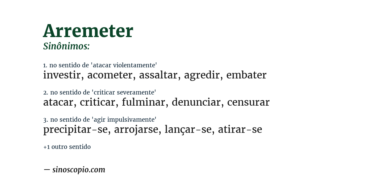 Sinônimo de arremeter