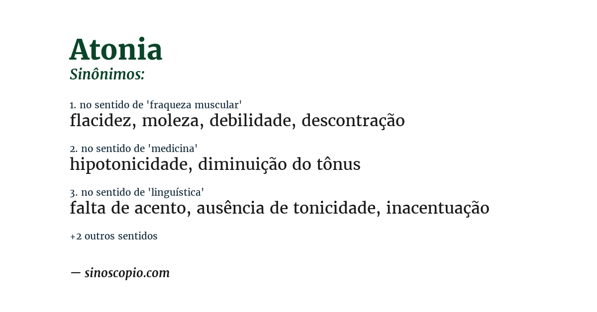 Sinônimo de atonia
