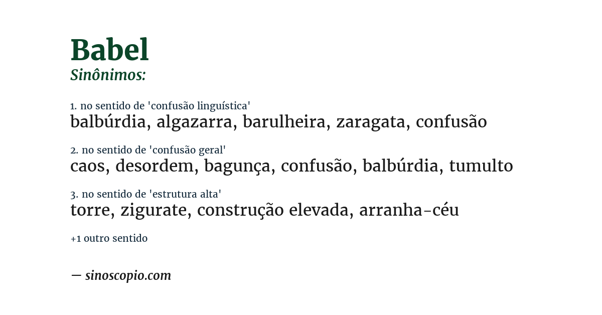 Sinônimo de babel