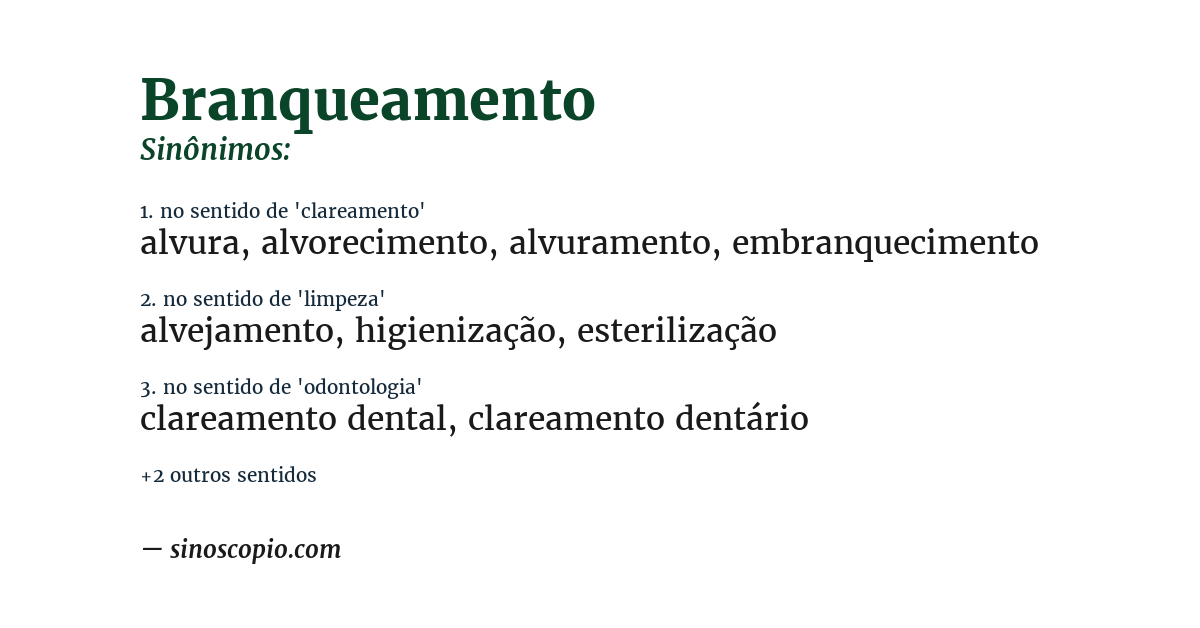 Sinônimo de branqueamento