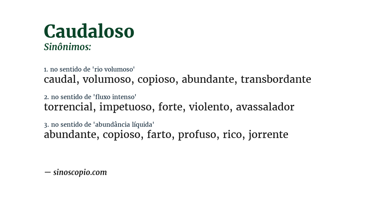 Sinônimo de caudaloso