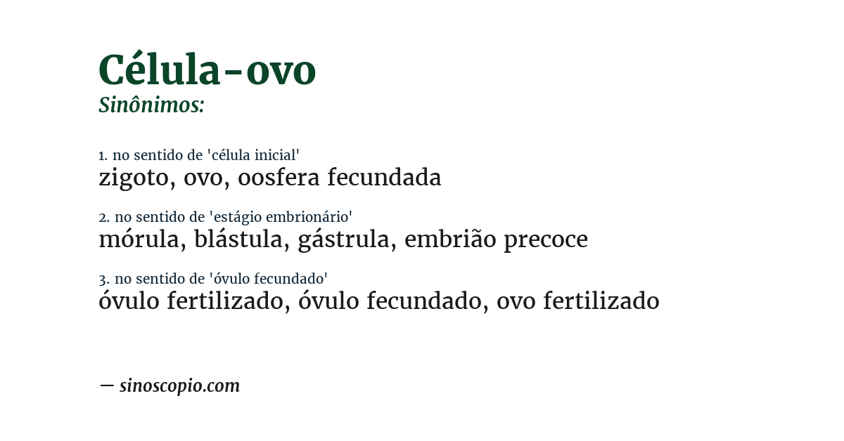 Sinônimo de célula-ovo