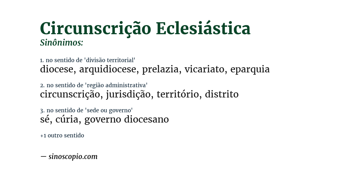 Sinônimo de circunscrição eclesiástica