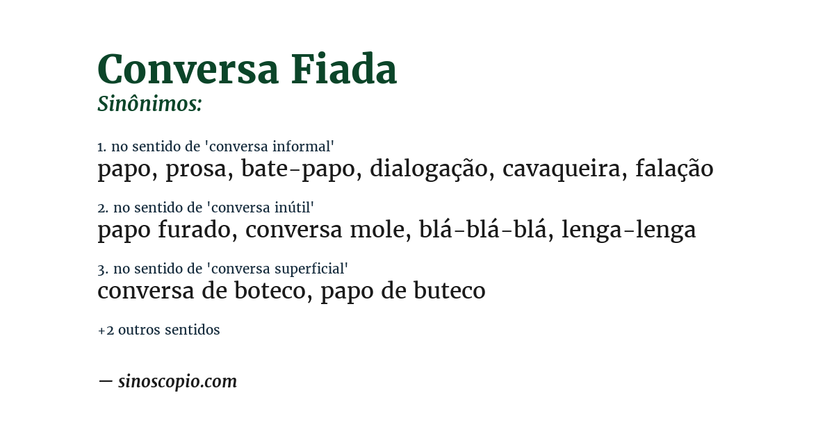 Sinônimo de conversa fiada