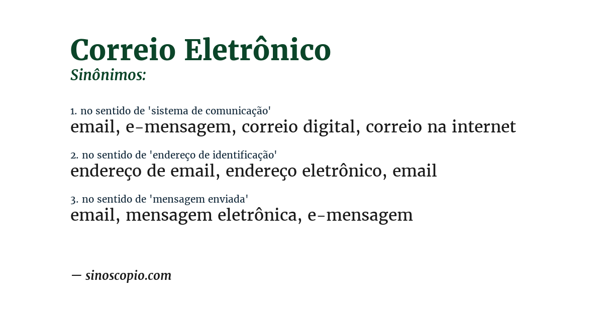 Sinônimo de correio eletrônico